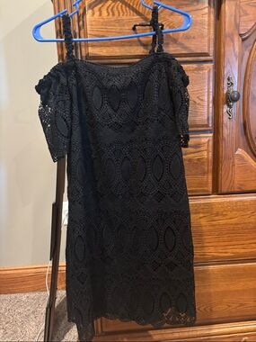 White House Black Market Black One-Shoulder Lace Dress